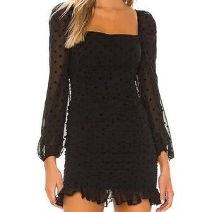 Lovers + Friends Black Sheer Sleeve Dress